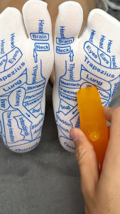 Acupoint Socks Meridian Socks Reflexology Socks Hosiery Breathable Casual Comfortable Acupoint Socks Point Pen Foot Massage Socks Acupoint Stick Triangle Bird穴位袜