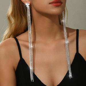 European and American cross-border design personalized long chain silver earrings earrings