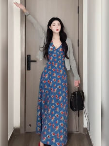 BINKAFENNY | Summer Outfit OOTD Womens Pear Shape Body Type Sun Protection Floral Long Skirt Cardigan Two Piece Set Casual Breathable Clothing