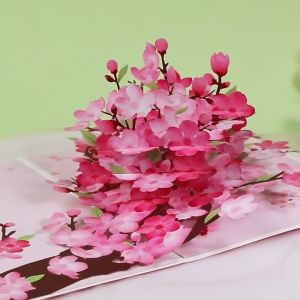 Peach Blossom 3D Pop Up Wedding Anniversary Card Gift for Birthday Wedding Anniversary Mothers Day