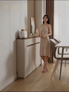YANGYING | Minimalist Solid Wood Thin Buffet Cabinet