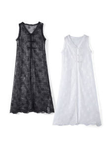 New Chinese Style Dress YiMu Series Spring 2025 Brand Discount Womens Fashion Short Sleeve Polyester Fiber Daily Wear