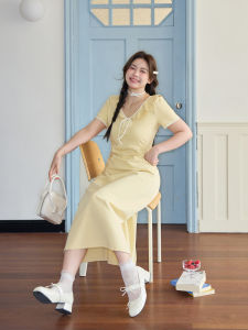 Slimming Effect Summer New plus Size Womens Dress Retro Style Long Dress High Waist A-Line Korean Style Commute Wind Dress