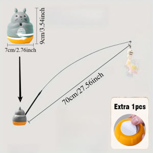 1pcs/4pcs New Cat Funny Cat Stick Steel Wire Long Pole Feather Cute Cat Toy Kitten Fishing Rotating Self-pleasure Relief Pet Toy