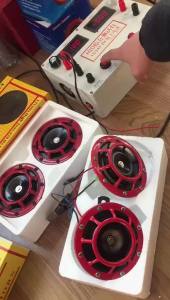RYSJM | Red Hella Super Loud Compact Electric Blast Tone Air Horn 12V 115DB For Motorcycle Car 2pcs Speaker Horns Electric Tone Horn