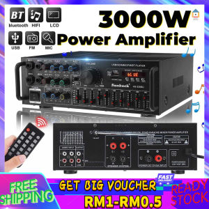 【Malaysia Spot Sale】Sunbuck 3000W Audio Power Amplifier Home Theater Karaoke Amplifier Bluetooth EQ Connect Speakers 2 Channel AV AMP Car Sunbuck Amplifier Mic Amplifier Usb Amplifier - Lazada