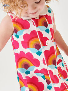 Little Mave Princess Style Sleeveless Turn-down Collar Dress Childrens Summer New Arrival Soft Polyester Fabric Girls Dress