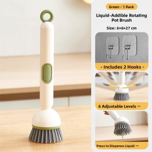 SIVASS | Rotatable Non-Stick Long-Handle Kitchen Pot Brush