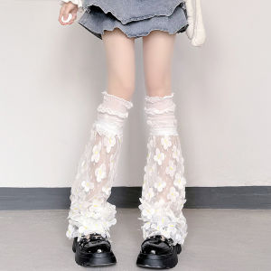 Summer Mesh Pile Style Foot Sock Women Thin Lolita Flower Pure Desire White Hose Lace Leg Warmer Cute Socks