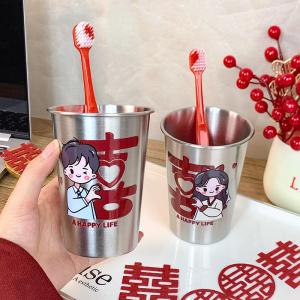 Bộ Đồ Vệ Sinh Răng Miệng Bằng Thép Không Gỉ Sino New Home Wedding Cup Đồ Dùng Cá Nhân Chất Lượng Cao Giá Trị Thẩm Mỹ