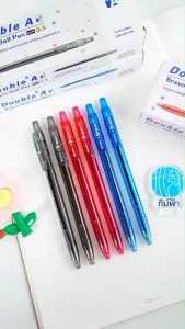 (ยกกล่อง) 12 ด้าม Double A ปากกา ปากกาลูกลื่น 0.5 มม. รุ่น Bravo