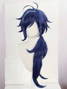 Wig Cosplay Anime Genshin Impact Kaeya Rambut Palsu Panjang