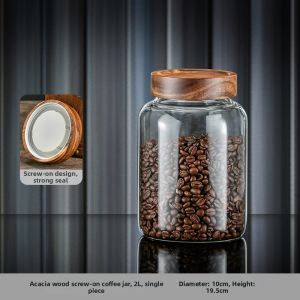 CRISTALGLASS | Acacia Wood Coffee Bean Storage Jar