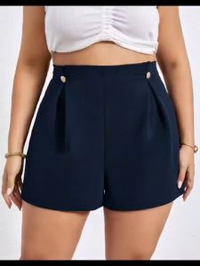 Kiesha Fashion Textured Plus Big Size Casual Shorts for Women