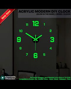 CLK420 Acrylic Modern DIY Clock 3D Mirror Small Size Surface Wall Frameless Mute Clock Home Numbers Sticker Luminous Clock 3D Wall Clock DIY Digital Clock Wall Stickers for Home Living Room Office Wall Decor
