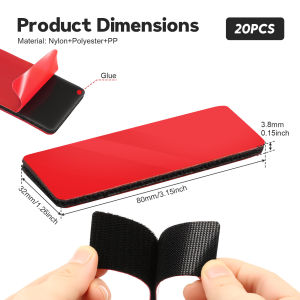 Heavy Duty Hook and Loop Strips 8x3cm Self Adhesive Fastener Tape 120C Heat Resistant Waterproof No Drill Mounting for Car Home
