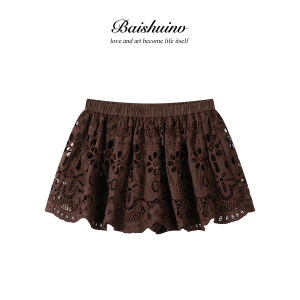 Lillian Embroidered Lace Half Skirt Womens Elegant Slimming Short Skirt Autumn Fashion Sweet Style Breathable Skin-Friendly