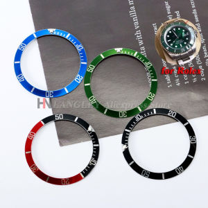 37mmx31mm Flat Luminous Ceramic Alloy Watch Bezel Insert for Rolex Submariner Water Ghost Watch Cases Movement Watch Ring Parts