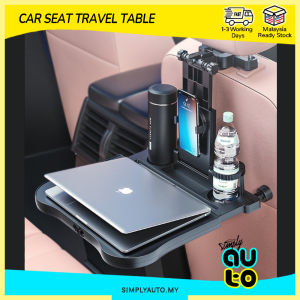 SIMPLYAUTO Car Seat Dining Table Foldable Multipurpose Car Travel Table Food Tray Cup Holder Bottle Stand Phone Holder