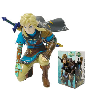 Bandai | Anime Legend Of Zelda 12cm Link Kingdom Of Tears Squatting Position Statue Game Pvc Models Dolls Desktop Ornaments Gifts Hot