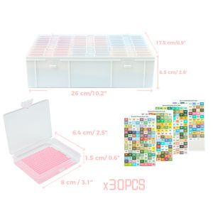 30 Grids Diamond Art Bead Box Diamond Painting Plastic Storage Box Diamond Painting Embroidery Box for Diamond Art Storage
