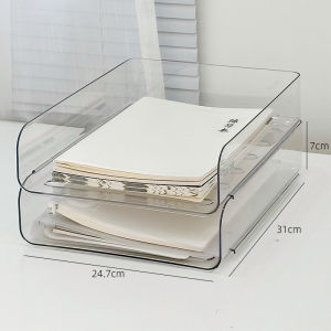 หน้าจอกันน้ำ Acrylic Organizer สำหรับเอกสารและของใช้ในออฟฟิศ ชั้นวางของ 4 ชั้น ช่องเก็บของสำหรับเอกสาร ชั้นวางของสำหรับจัดระเบียบหนังสือและของเล่นในบ้าน