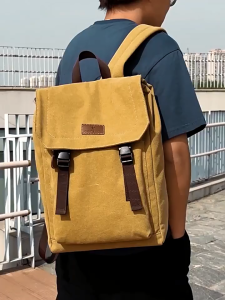 Ayuqi® Canvas Computer Bag Mens Backpack Travel Leisure Outdoor Backpack College Junior High School Student Schoolbag