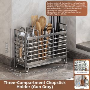 SHUQUE | Dish Drying Water Shelf Easy Installation Chopstick Holder Stainless Steel
