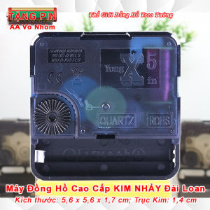 Máy Đồng Hồ Treo Tường KIM NHẢY X5 Đài Loan Cao Cấp - Tặng Bộ Kim Dạ Quang và Pin AA – Bảo Hành 2 Năm