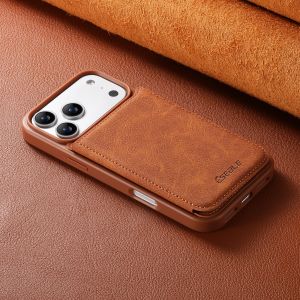 Flip Wallet Phone Case for iPhone 17 Pro Max 16 15 14 13 12 Flip Cover with Kickstand and Double Magnetic Clasp