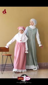 SARIMBIT IBU ANAK DJOLEE BY DANNIS COLLECTION GAMIS JUBAH IBU ANAK WARNA PINK TOSCA