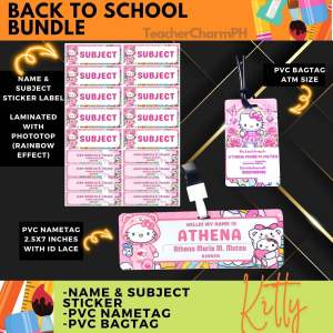 PVC Nametag PVC Bagtag Name & Subject Sticker BUNDLE