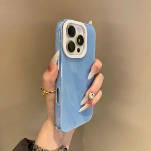 Silicone Phone Case Full Cover Protection for Apple 16Promax Creamy Jelly Shell New Simple iPhone 15Pro Protective Cover for Couples 14PM Solid Color