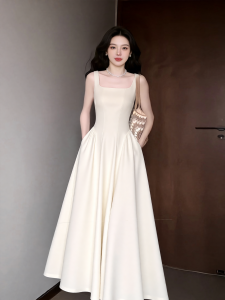 SUHUIQIAN | White Strap Summer Dress