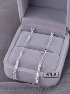 925 Sterling Silver Long Tassel Earrings Luxury Minimalist Elegant Silver Dust Ear Jewelry Small Popular Ear Studs