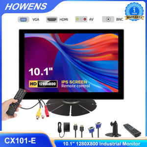 MISSUN 1280x800 10.1" Industrial Monitor IPS Display Signal 16:10 Screen Supports VAG HDMI AV BNC for Phone PC Loptop Extension