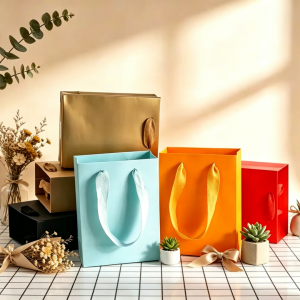 24Pcs Jewelry Packaging Paper Bags With Handle Gift Organizer Handbag for Cosmetics Candies Favors and Small Gifts Daily Use
