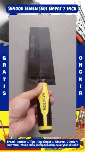 HASSTON Sendok Semen 7 Inch Segi Empat Gagang Karet Anti Slip
