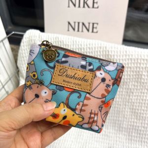 Mini Portable Oxford Cloth Coin Purse Key Holder Lipstick Sanitary Napkin Earphone Storage Bag Youth Fashion Zipper Closure