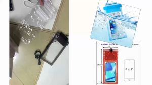 Waterproof Mobile Cover Pouch | Cell Phone case | Mobile Cases | Waterproof Phone Pouch for All Mobile Cover up to 6.5 inch Transparent