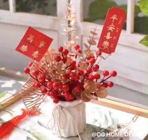 Bình Hoa Lọ Hoa Đào Đông Nhân Tạo Decor Nhà Cửa Trang Trí Tết Đón Năm Mới May Mắn DG-187