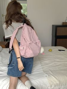 Fatty Summer 2024 Small Batch Design Large Capacity Student Class Thin Double Shoulder Backpack Commuter Style Zipper Closure Casual Scene