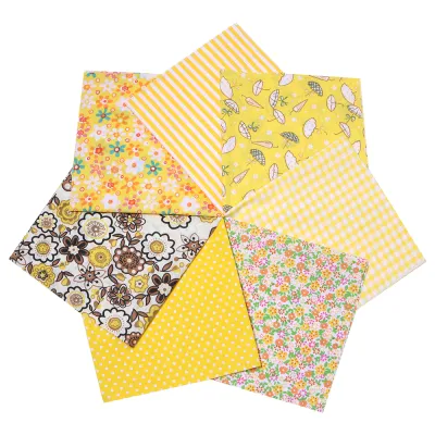 7PCS 25x25cm 100%Cotton Craft Fabric Cloths for DIY Bundle Patchwork Quilting Sewing Scrapbooking Needlework Handmade Material