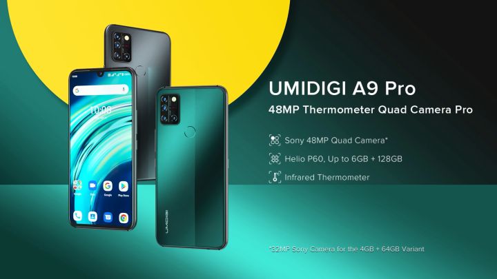 UMIDIGI A9 Pro Cellphone 6GB RAM 128GB ROM Unlocked 32/48MP Quad Camera  24MP Selfie Camera Helio P60 6.3