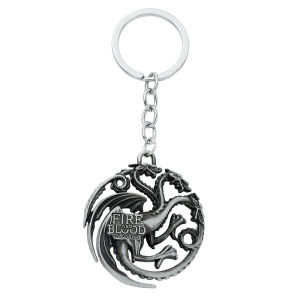 Bandai | Thrones Key Chains Dragon Badge KeyChain Pendant Keyring llaveros of Movie Gifts for Friends