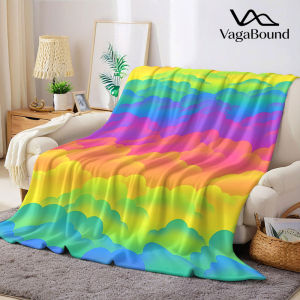 Rainbow Cloud Flannel Blanket Warm Soft Halloween Christmas Decorative Couch Warm Cozy All-Season Gift