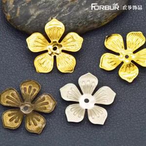 50Pcs Vintage Metal Leaf Filigree Flower Slice Charms DIY Craft Jewelry Making