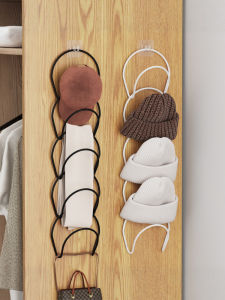 Wall-Mounted Hat Scarf Bag Display Rack Iron Material No Drilling Required Easy Installation Maximum Load 1kg for Dormitory Bedroom Closet Organization