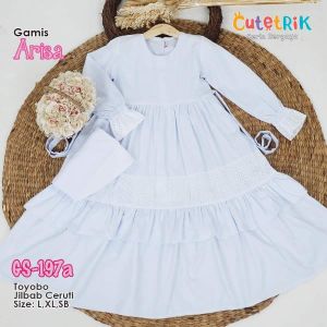 Cutetrik Gamis Arisa Anak set Khimar