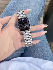 Metal Strap Compatible for Apple iWatch Strap Watch Link 45mm 44mm Series 9 8 7 6 5 4 3 2 1 SE 42mm 38mm 41mm 40mm Stainless Steel